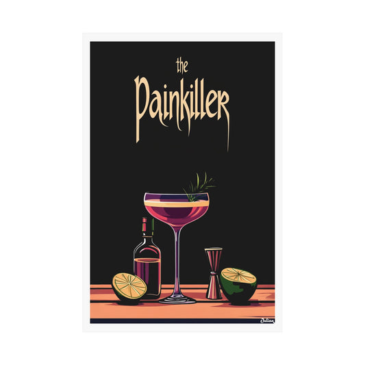 The Painkiller Cocktail Poster - Matte Vertical Posters, Cocktail Art Print, Decor, Wall Art, Home Decor, Cocktail Gift