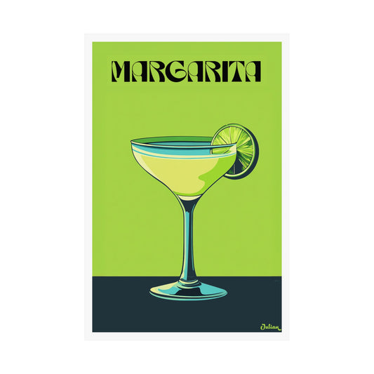 The Margarita Cocktail Poster - Matte Vertical Posters, Cocktail Art Print, Decor, Wall Art, Home Decor, Cocktail Gift