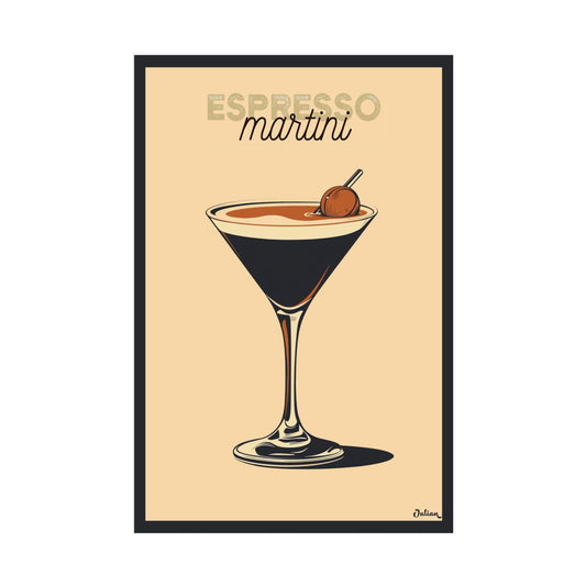 The Espresso Martini Dark Edition Cocktail Poster - Matte Vertical Posters, Cocktail Art Print, Decor, Wall Art, Home Decor, Cocktail Gift