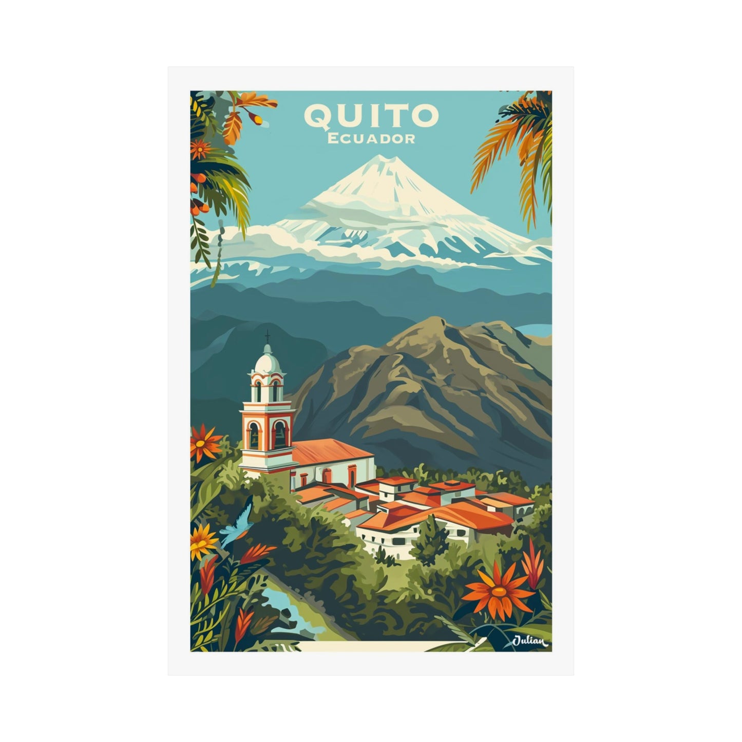 Quito | Ecuador | Travel Poster | Modern Wall Art