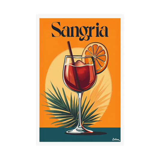 The Sangria Cocktail Poster - Matte Vertical Posters, Cocktail Art Print, Decor, Wall Art, Home Decor, Cocktail Gift