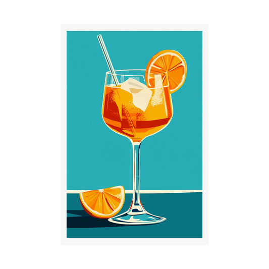 The Aperol Spritz Cocktail Poster - Matte Vertical Posters, Cocktail Art Print, Decor, Wall Art, Home Decor, Cocktail Gift