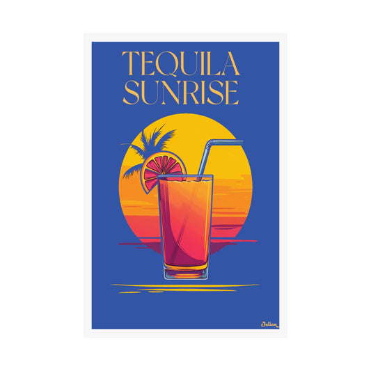 The Tequila Sunrise Cocktail Poster - Matte Vertical Posters, Cocktail Art Print, Decor, Wall Art, Home Decor, Cocktail Gift