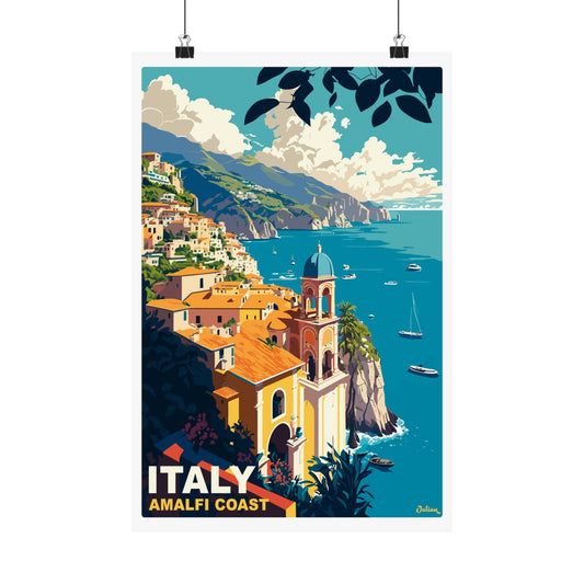 Amalfi Coast | Italy | Travel Poster | Modern Wall Art