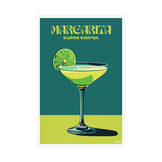 The Margarita Classic Cocktail Poster - Matte Vertical Posters, Cocktail Art Print, Decor, Wall Art, Home Decor, Cocktail Gift