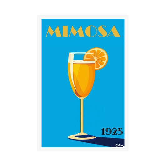 The Mimosa Cocktail Poster - Matte Vertical Posters, Cocktail Art Print, Decor, Wall Art, Home Decor, Cocktail Gift