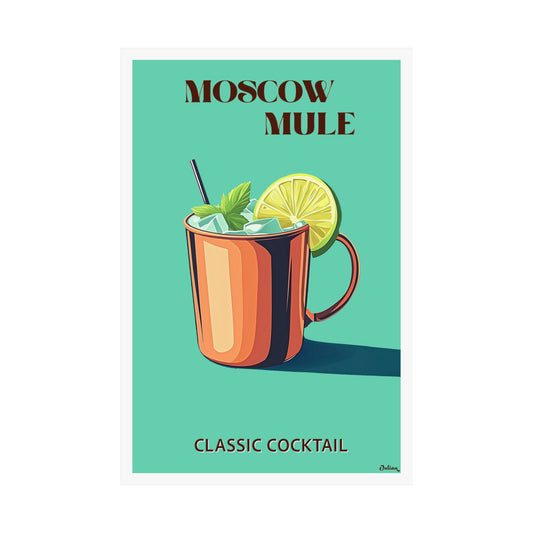 The Moscow Mule Cocktail Poster - Matte Vertical Posters, Cocktail Art Print, Decor, Wall Art, Home Decor, Cocktail Gift