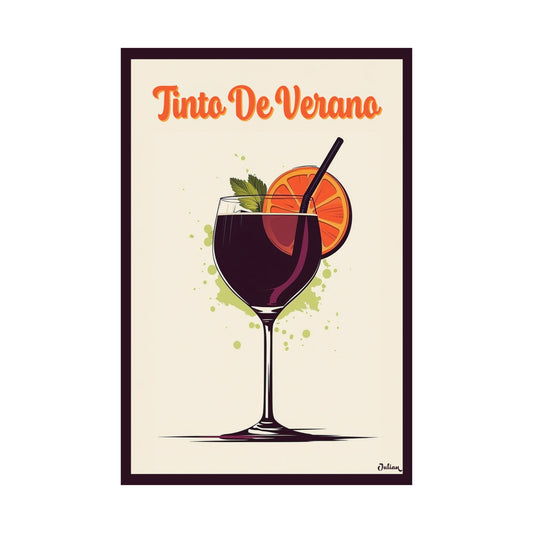 The Tinto de Verano Cocktail Poster - Matte Vertical Posters, Cocktail Art Print, Decor, Wall Art, Home Decor, Cocktail Gift