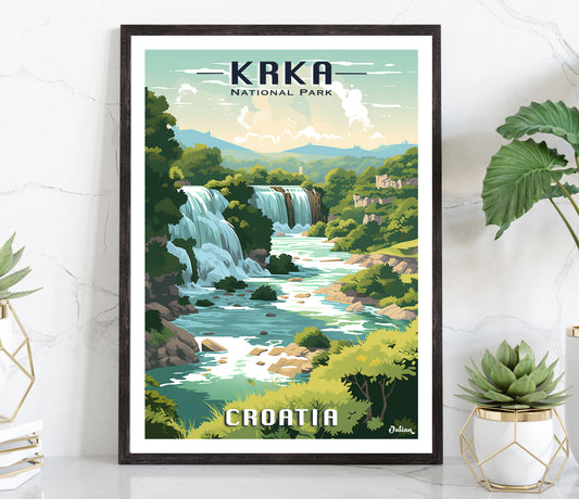 Krka National Park | Croatia | Travel Poster | Modern Wall Art