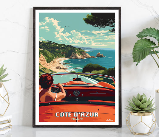 Cote d'Azur - South of France | Travel Poster | Modern Wall Art