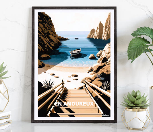 Amoureux | Lovers - South of France | Travel Poster | Modern Wall Art