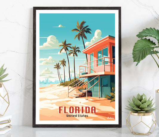 Florida | United States | Travel Poster | Modern Wall Art