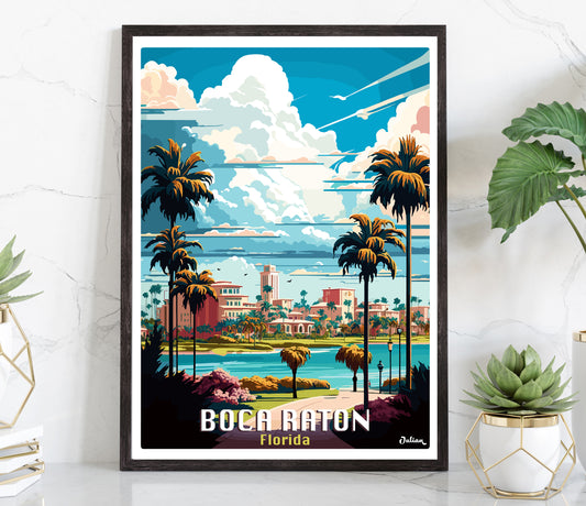 Boca Raton Florida | United States | Travel Poster | Modern Wall Art