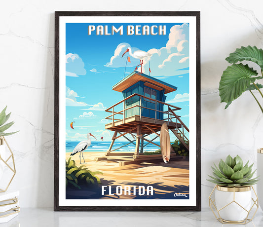 Palm Beach Florida | United States | Travel Poster | Modern Wall Art